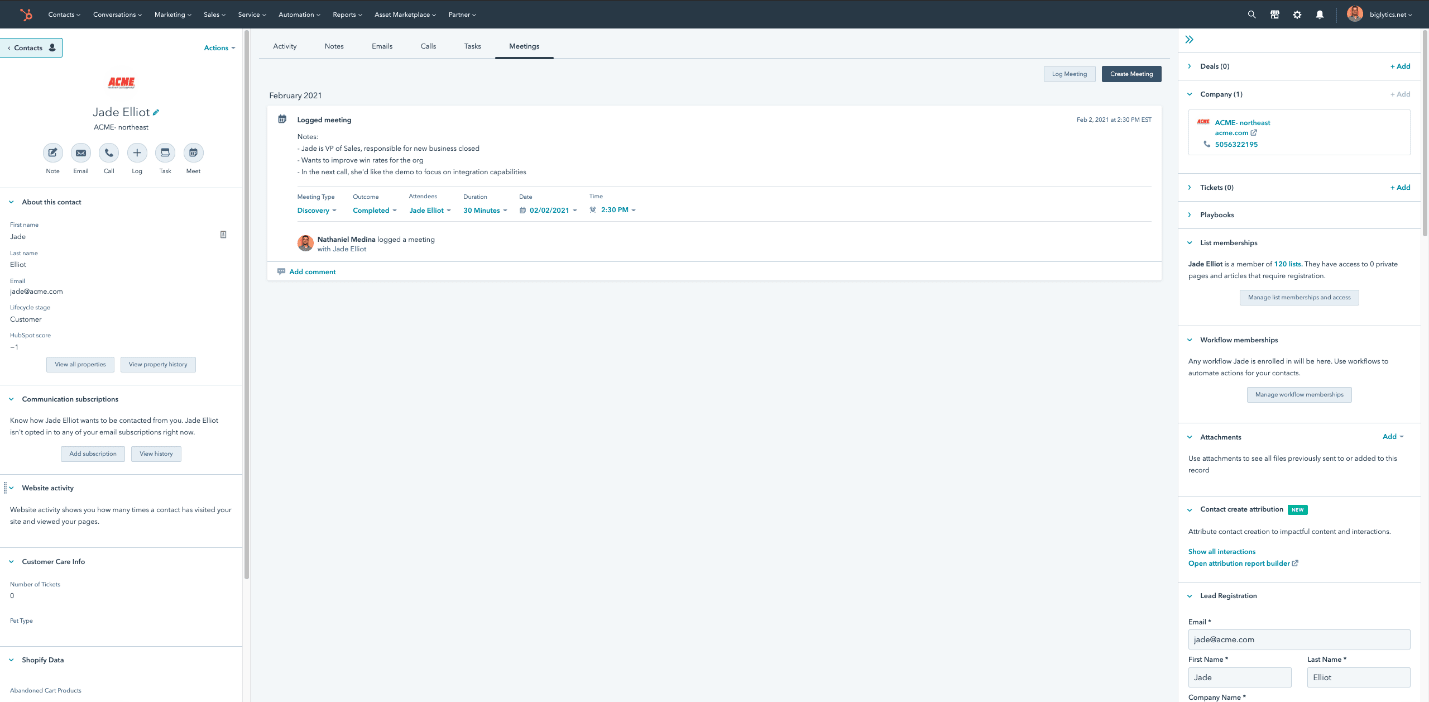 Meeting Management in HubSpot CRM